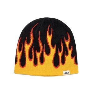 OMA Flame Skull Cap in Yellow